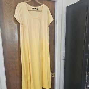 H by Halston Sunny Ombre Yellow Short-Sleeve Maxi Dress Size L